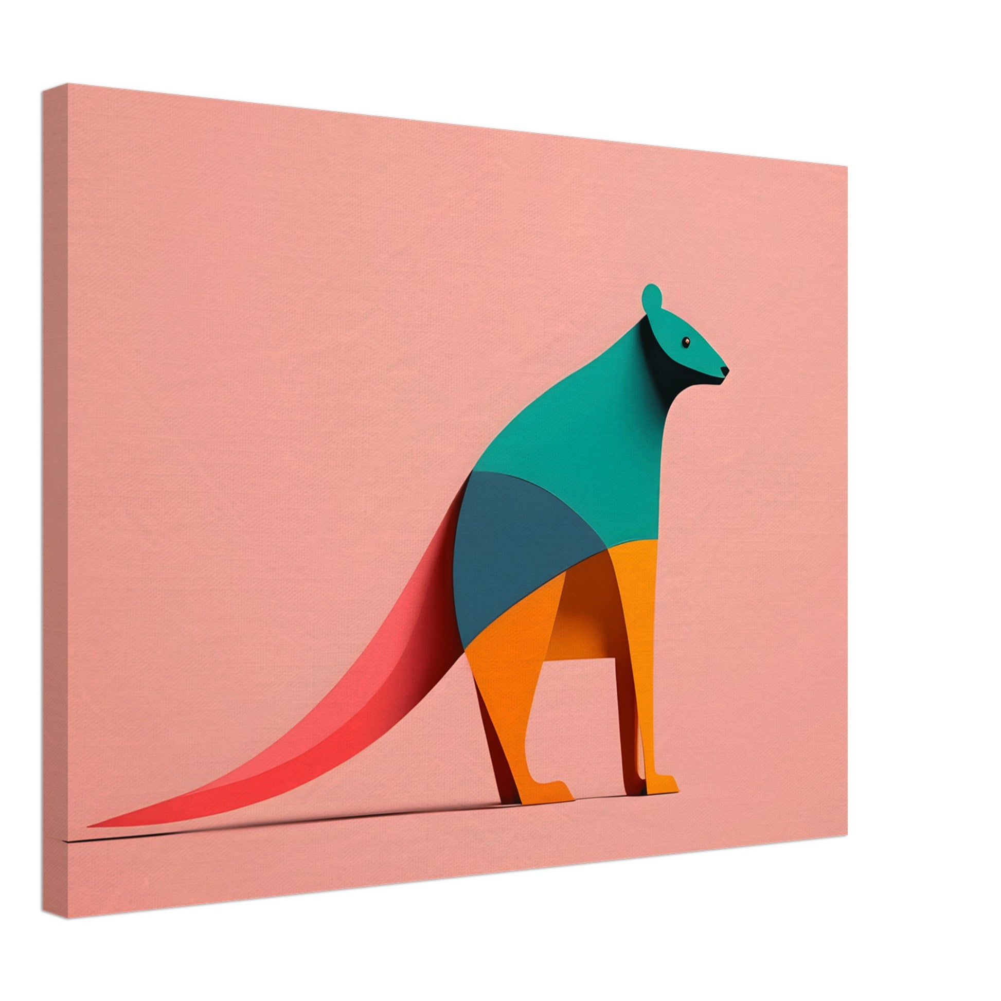 Kangaroo Spirit - Vibrant Minimalist Abstract Wall Art