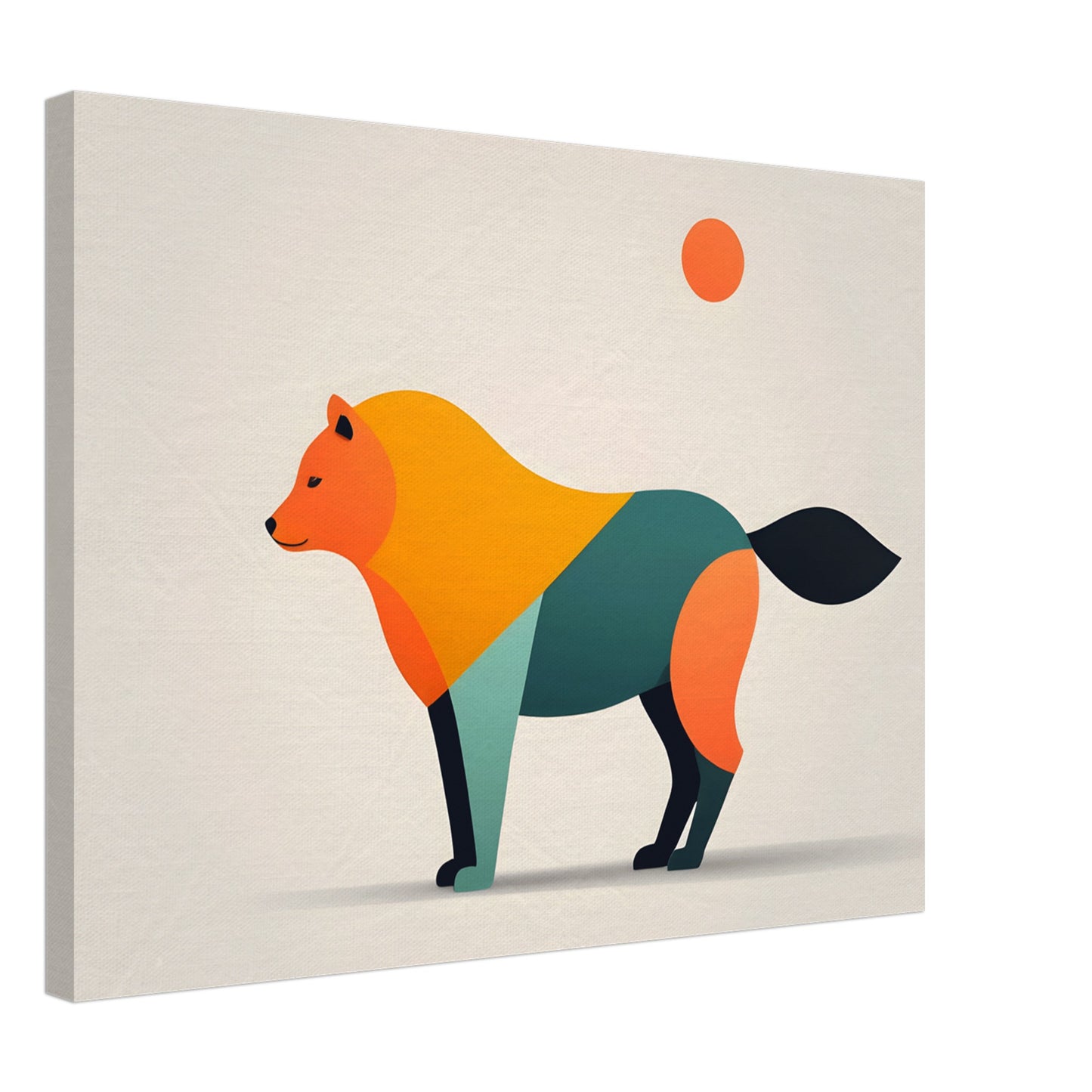 Whimsical Fox - Vibrant Minimalist Canvas Art