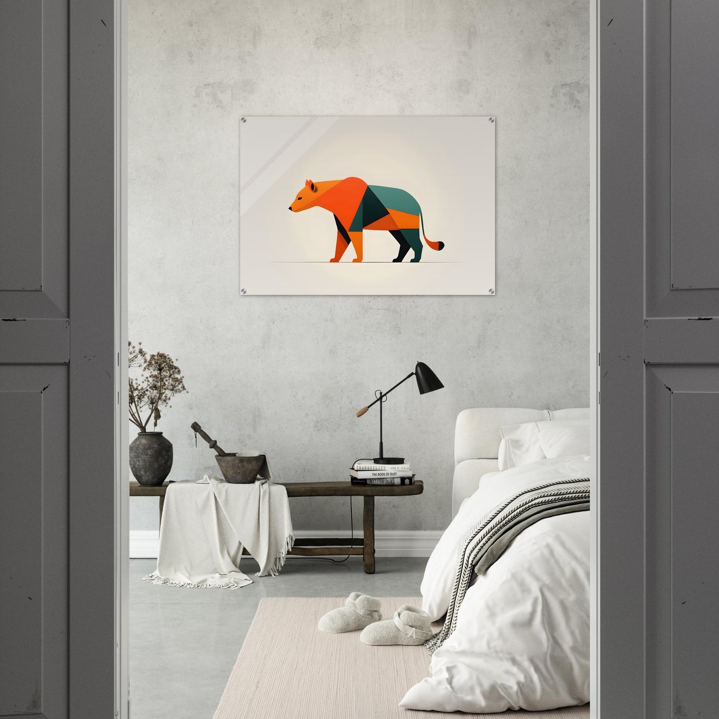 Bear Essence - Colorful Minimalist Art Print for Modern Spaces