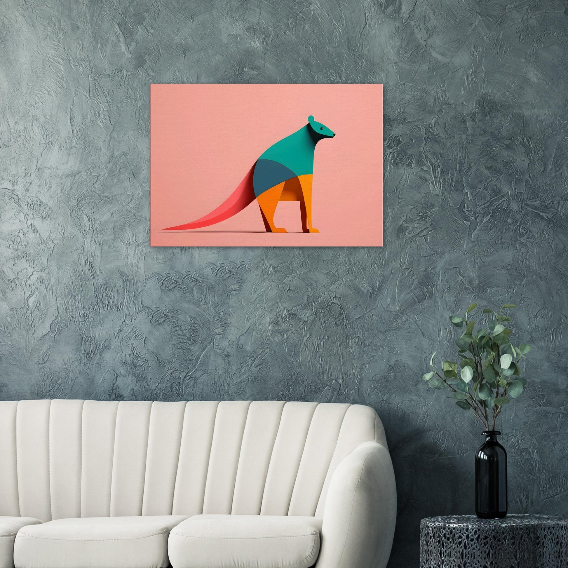 Kangaroo Spirit - Vibrant Minimalist Abstract Wall Art