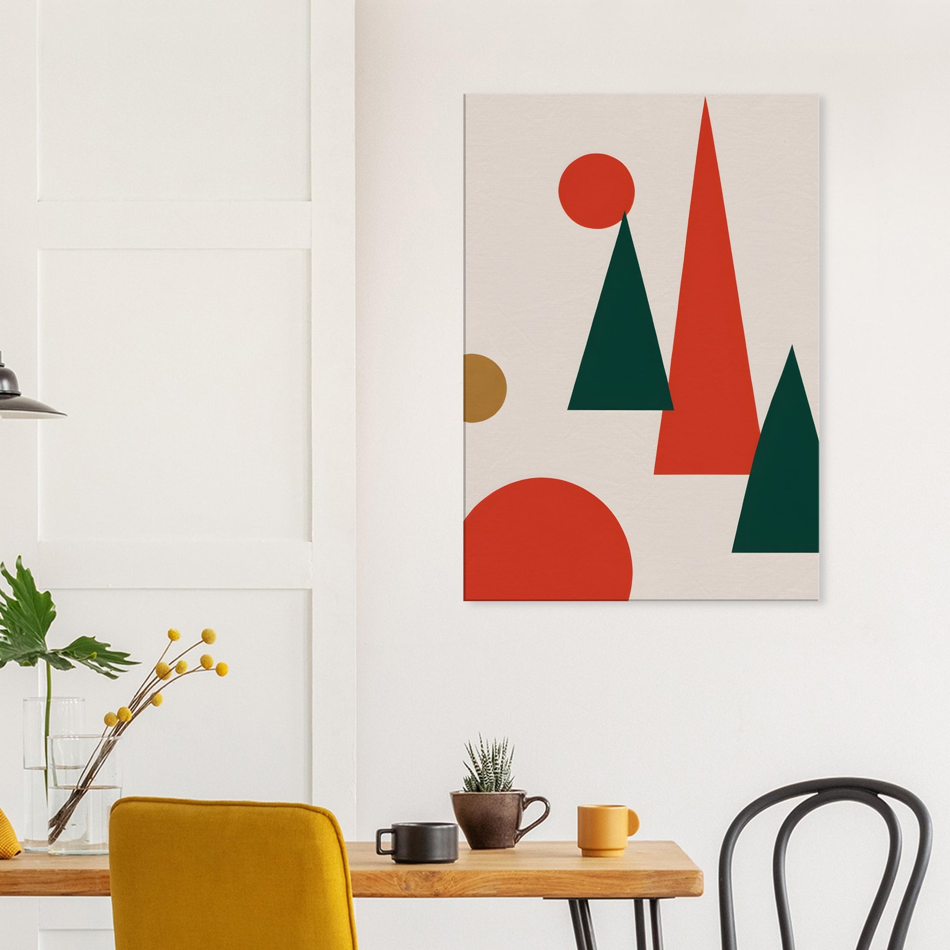 Joyful Geometry - Minimalist Abstract Christmas Canvas Art