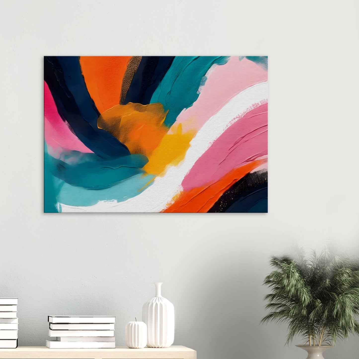 Vibrant Blissflow: Abstract Colorful Canvas Art