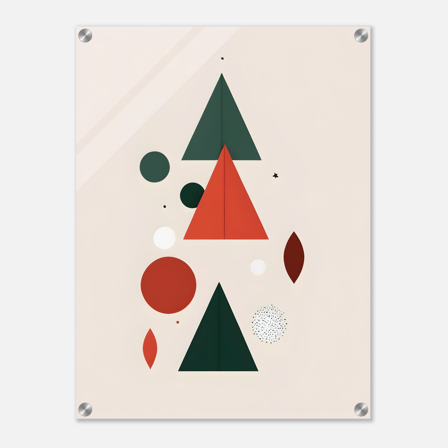 Festive Geometry - Minimalist Abstract Christmas Acrylic Art