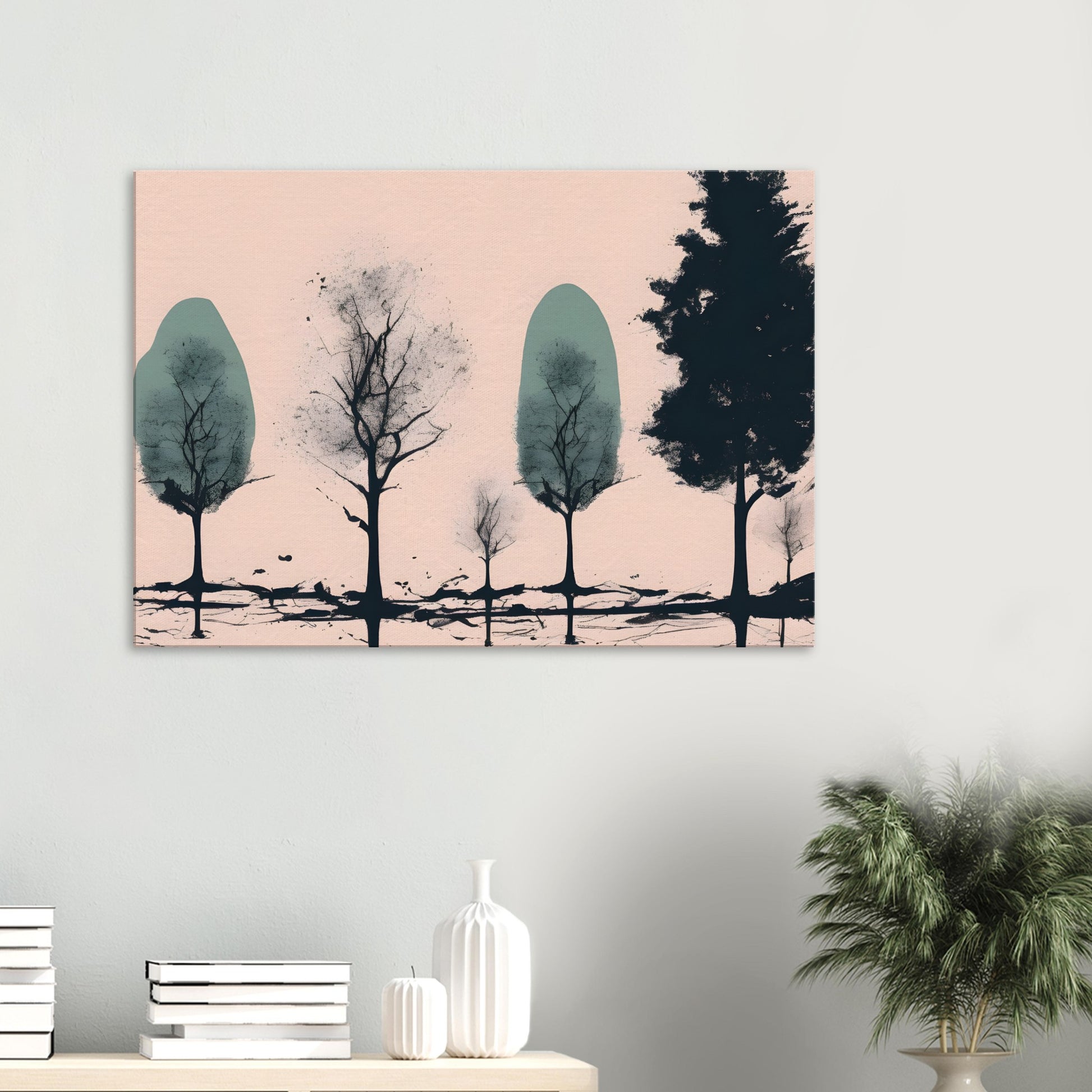 Serene Trees Canvas Print - Minimalist Abstract Wall Art