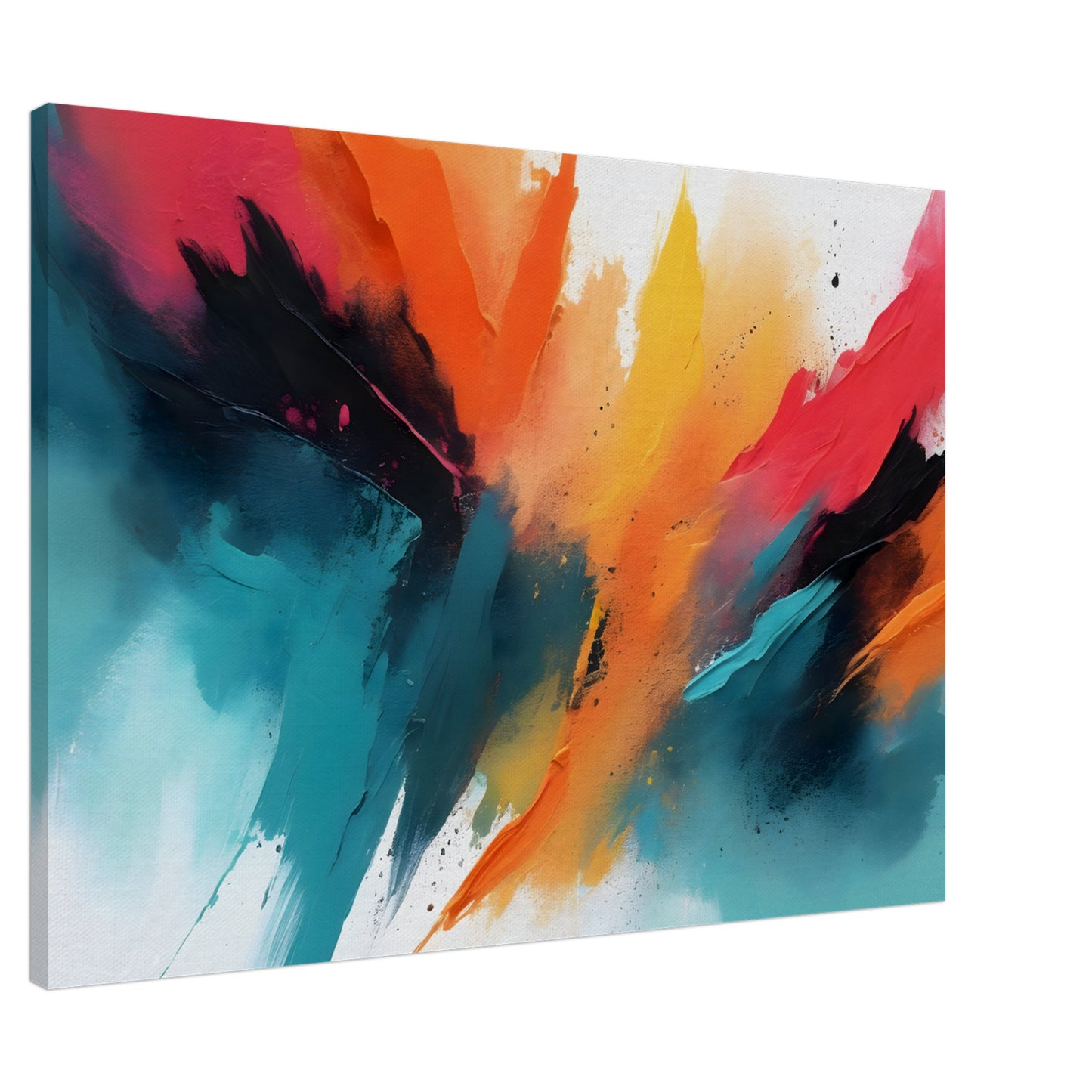 Chromatic Whisper: Abstract Color Splash Canvas Art