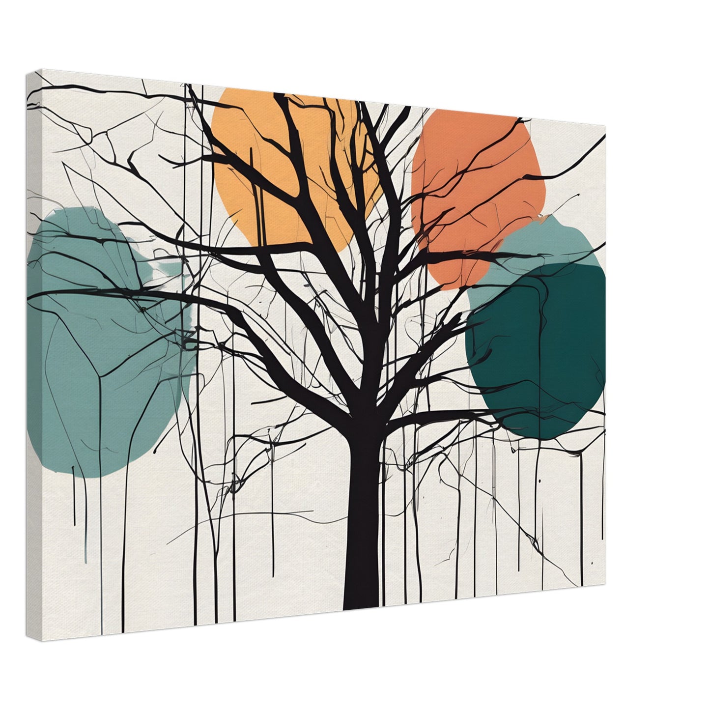 Whimsical Tree - Minimalist Abstract Canvas Art for Modern Spaces