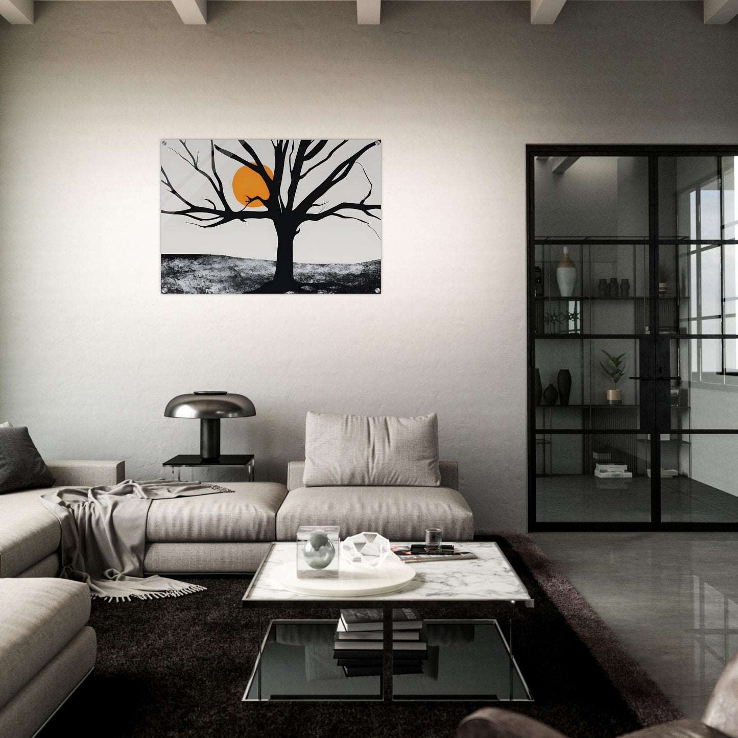 Solitary Tree - Minimalist Abstract Art for Modern Spaces