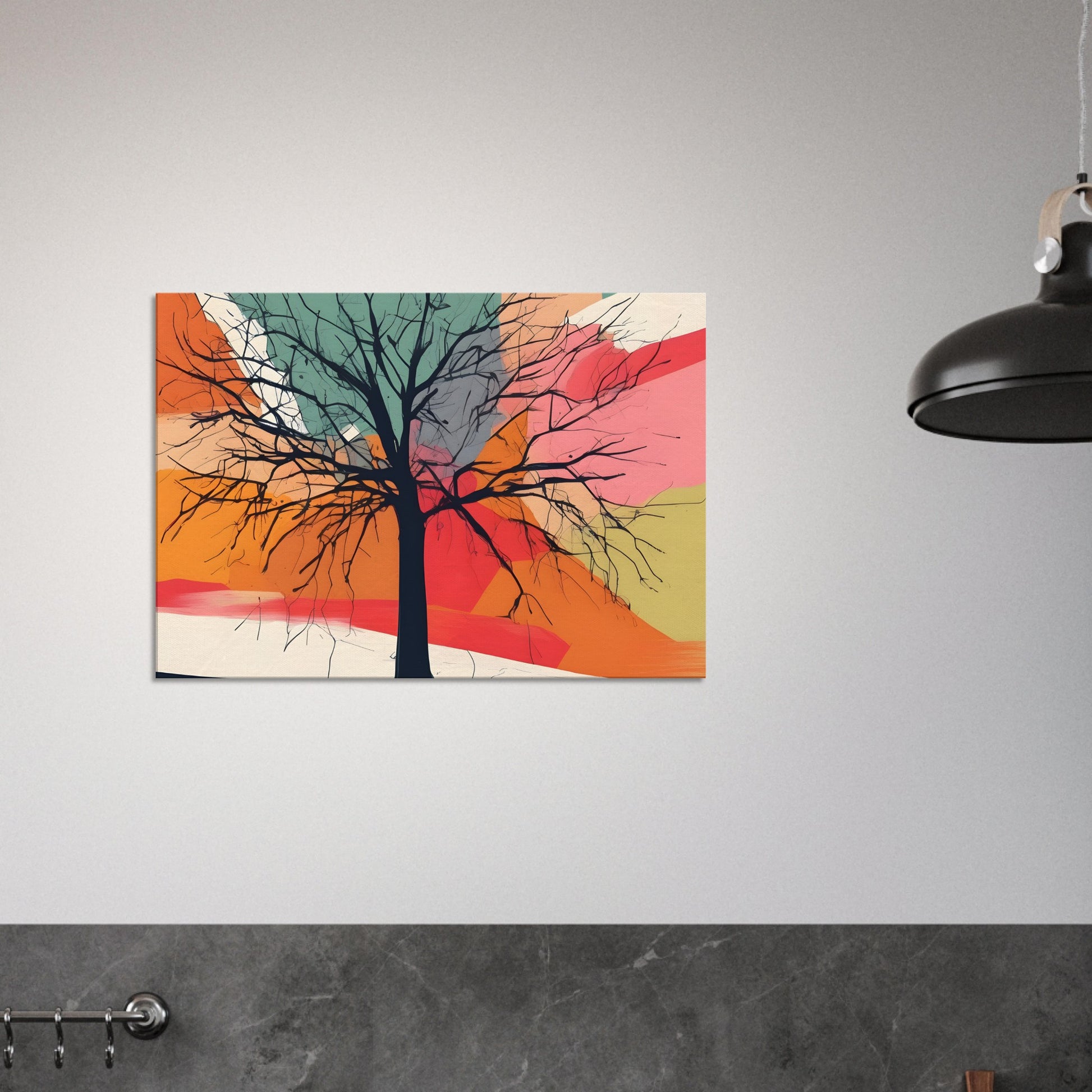 Ethereal Tree Silhouette - Minimalist Abstract Art for Modern Spaces