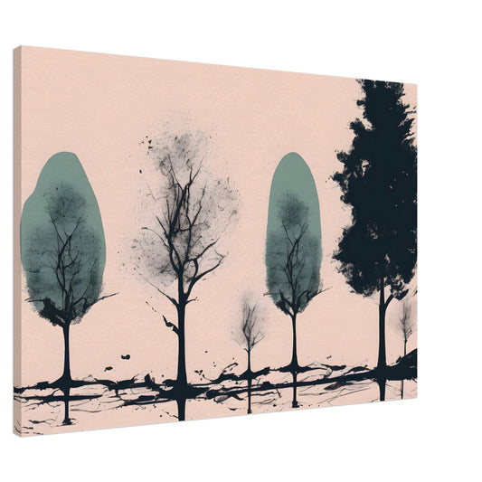 Serene Trees Canvas Print - Minimalist Abstract Wall Art