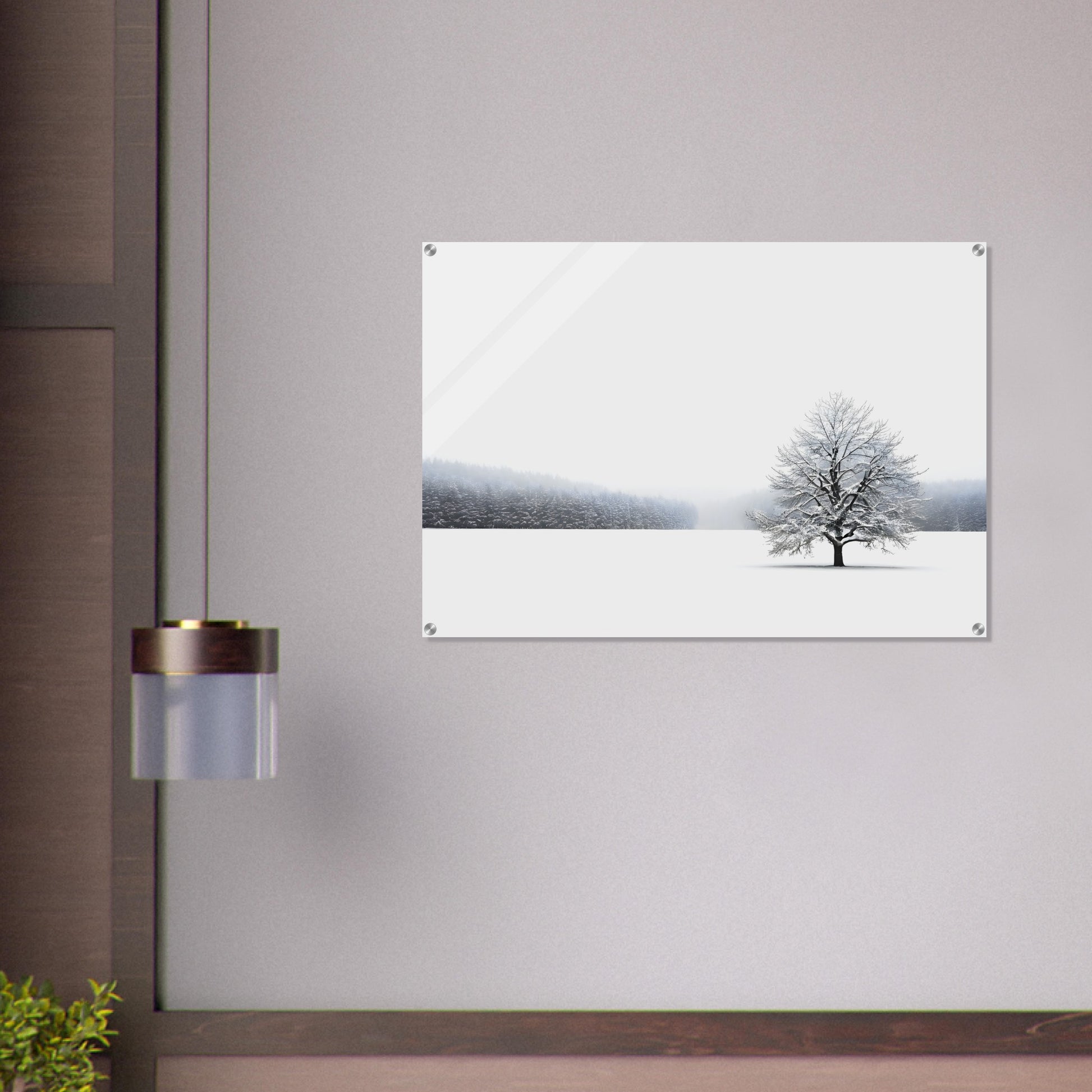 Minimalist Acrylic Print of a Synonomous Winter Landscape