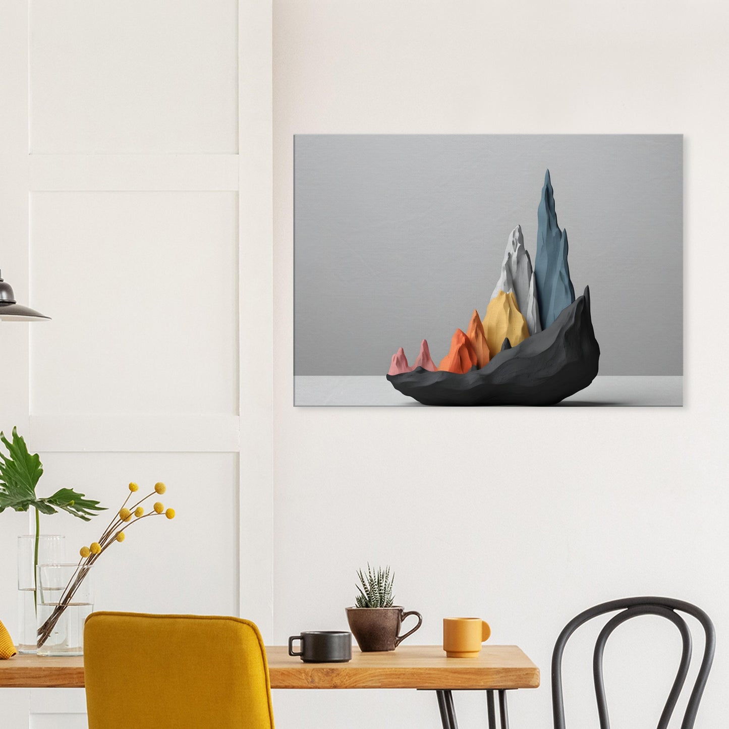 Minimalist Abstract Mountain Sculpture Canvas Print