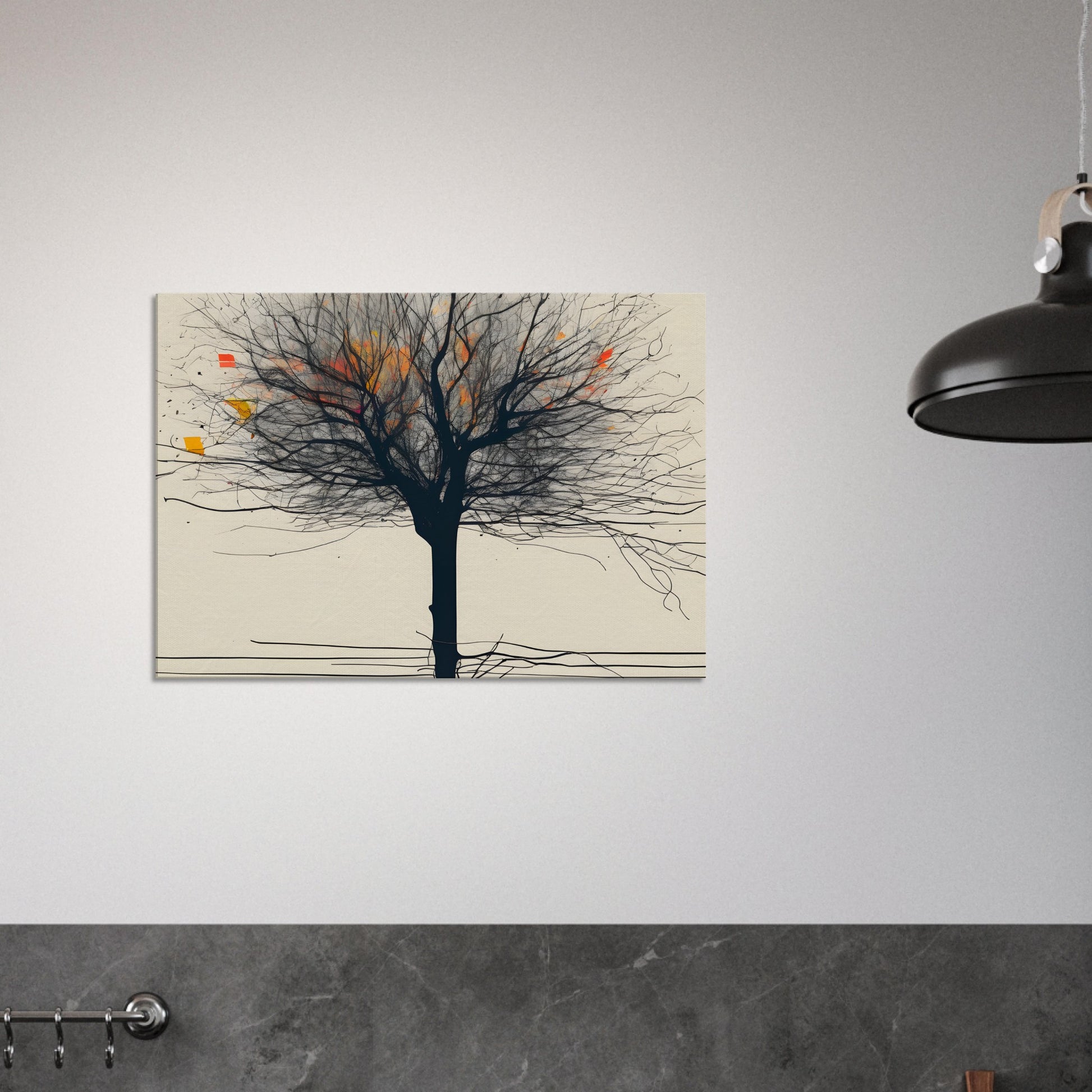 Whimsical Tree Canvas Print - Minimalist Abstract Art