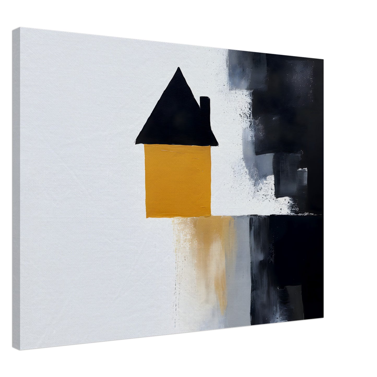 Whispering Elegance: Abstract House Canvas Art