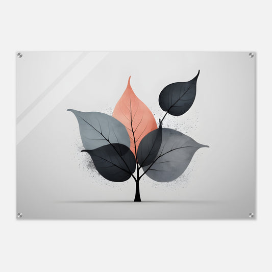 Minimalist Abstract Wall Art: Elegant Leaf Design for Modern Spaces