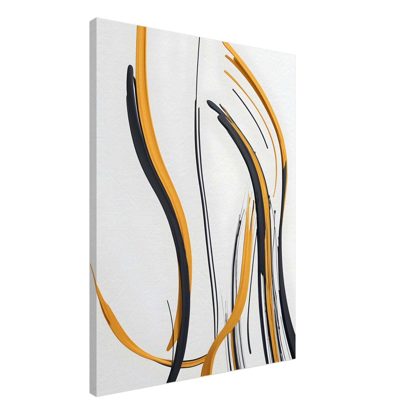 Minimalist Abstract Wall Art in Bold Black and Orange