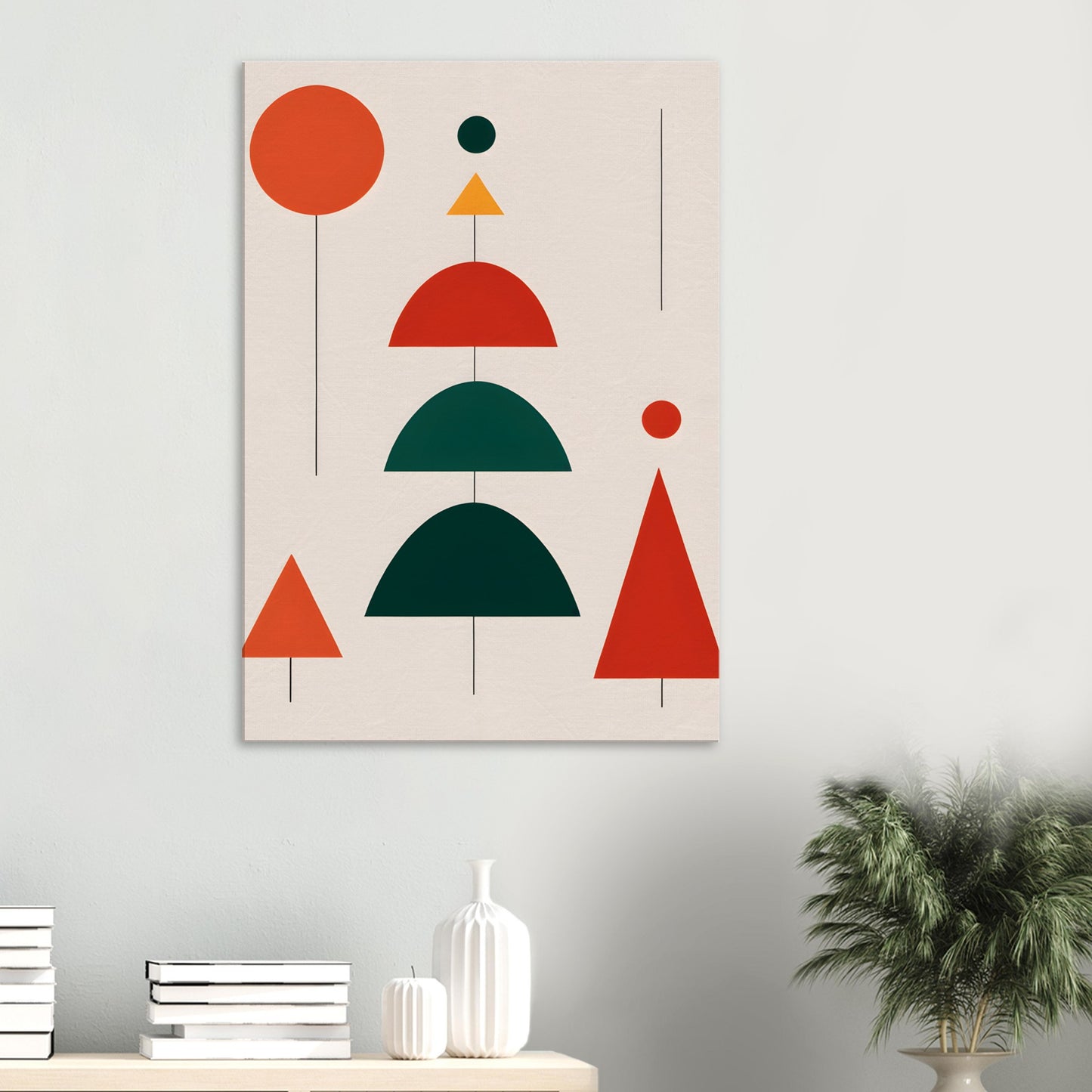 Geometric Christmas Melody - Minimalist Canvas Print