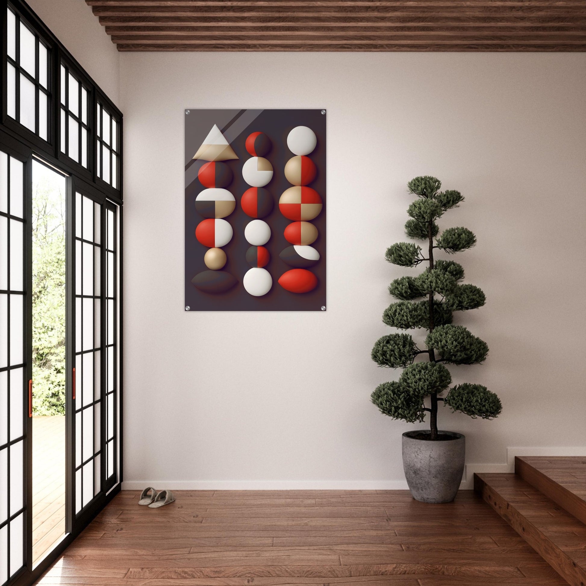 Geometric Joy - Minimalist Abstract Christmas Wall Art