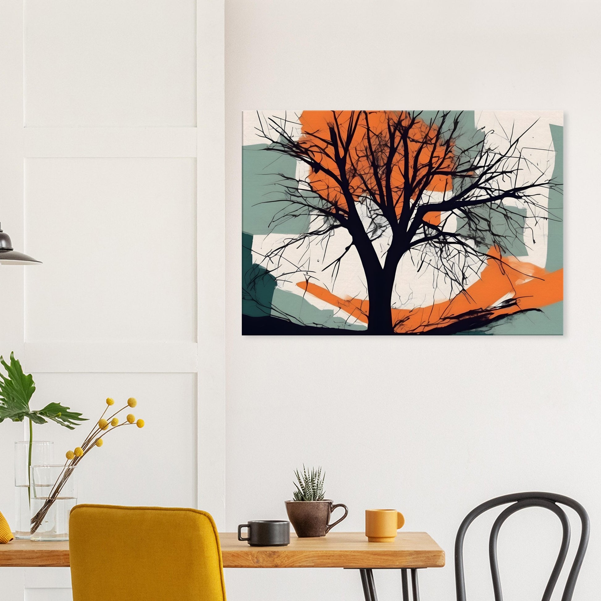 Ethereal Reflection - Minimalist Abstract Tree Art for Modern Decor