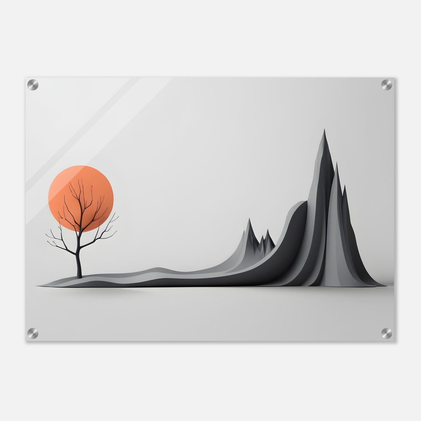 Breathtaking Minimalist Abstract Wall Art with Orange Sunset