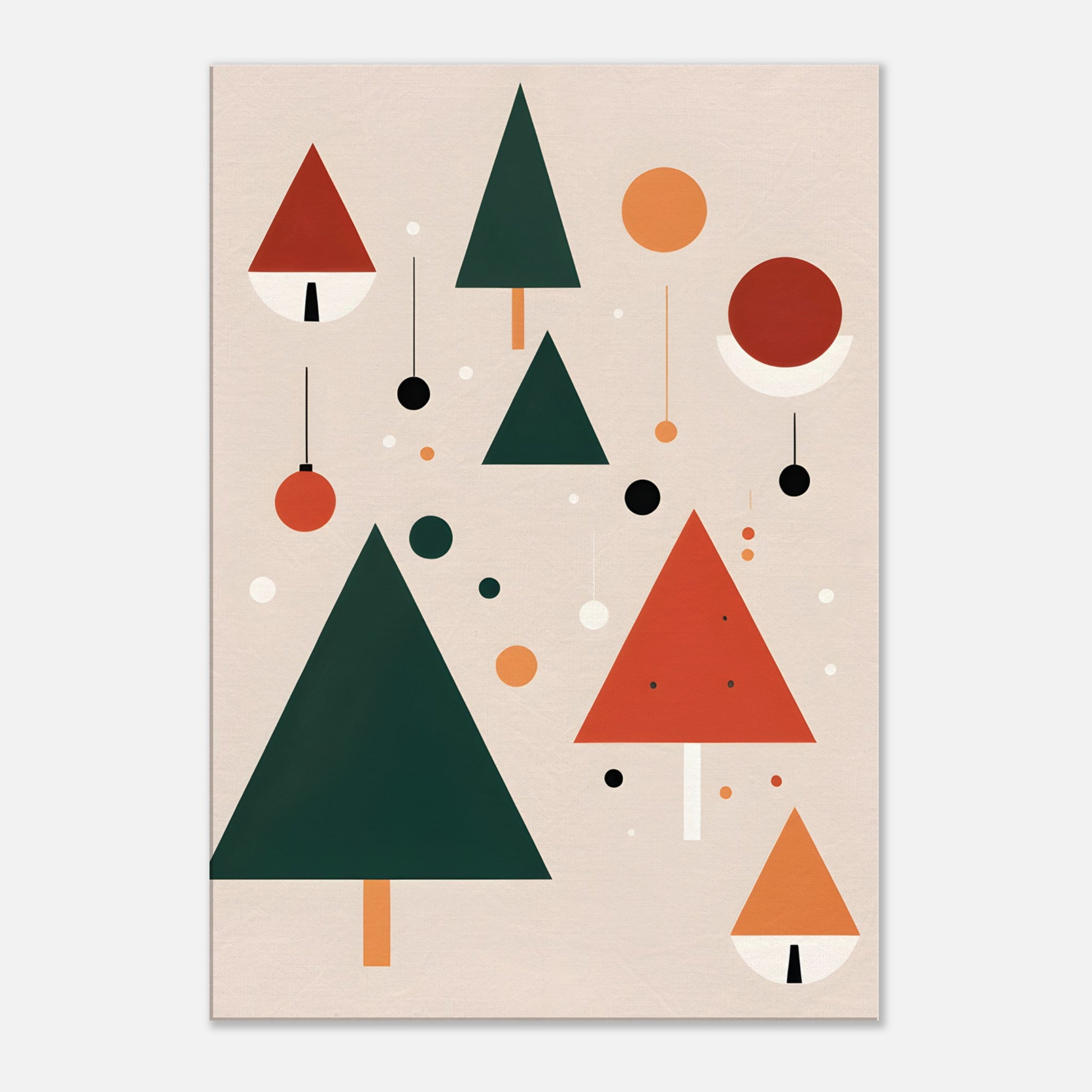 Whimsical Christmas Trees - Minimalist Abstract Wall Art