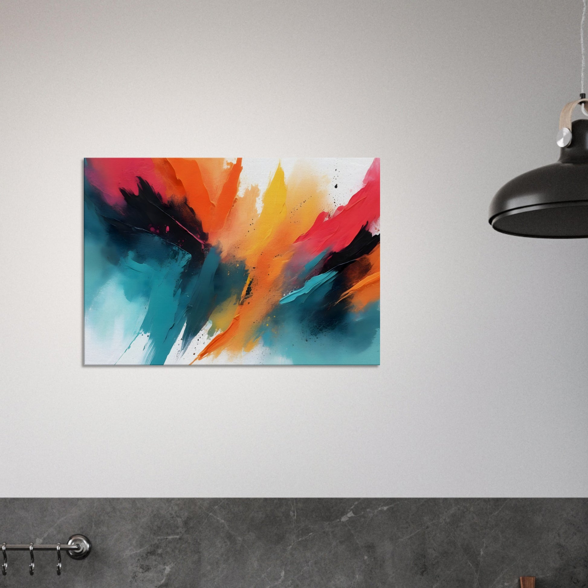 Chromatic Whisper: Abstract Color Splash Canvas Art