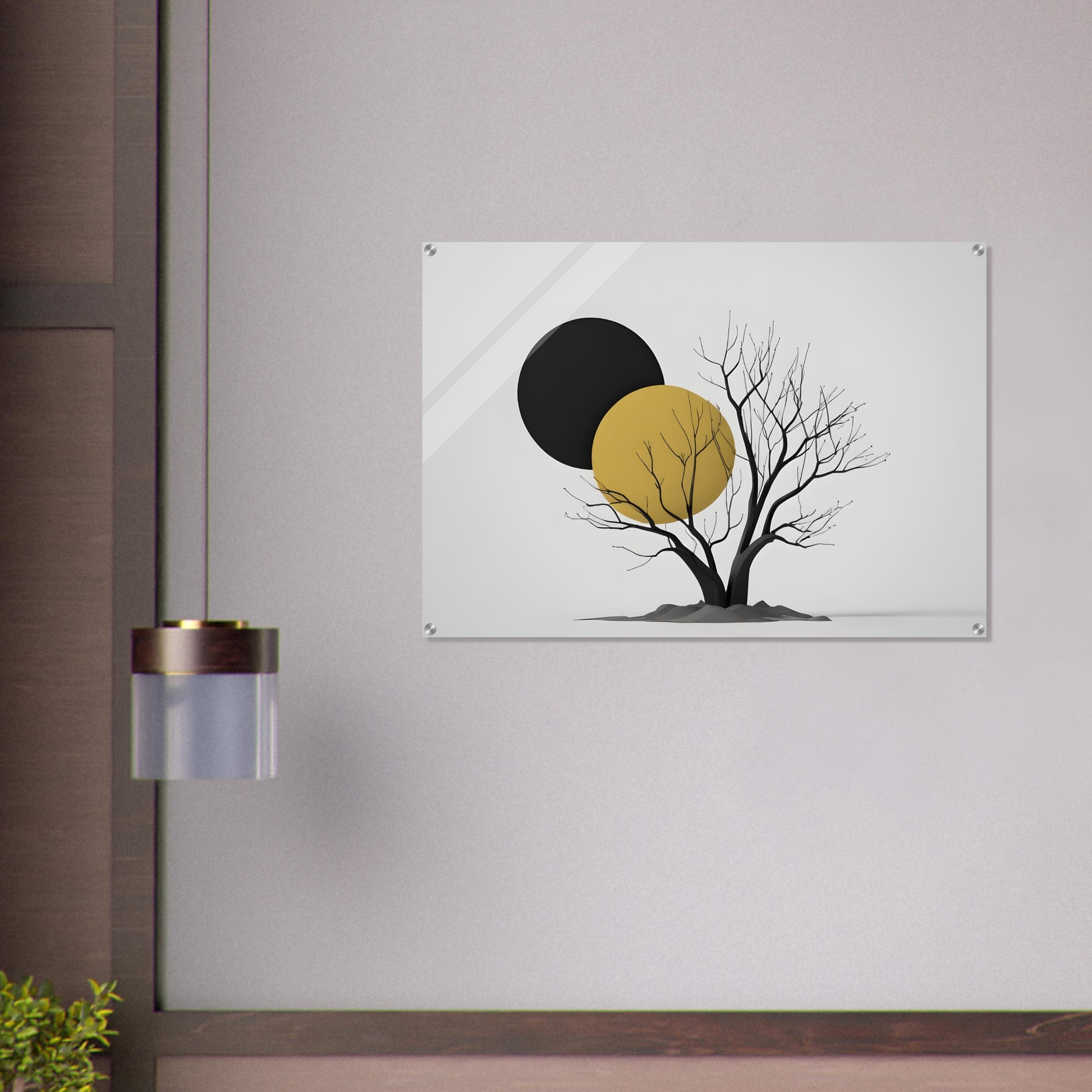 Minimalist Abstract Tree Wall Art Acrylic Print - Modern Home Decor