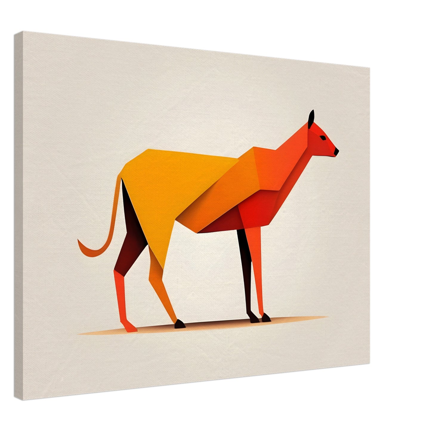 Feline Form - Vibrant Minimalist Animal Wall Art Canvas Print