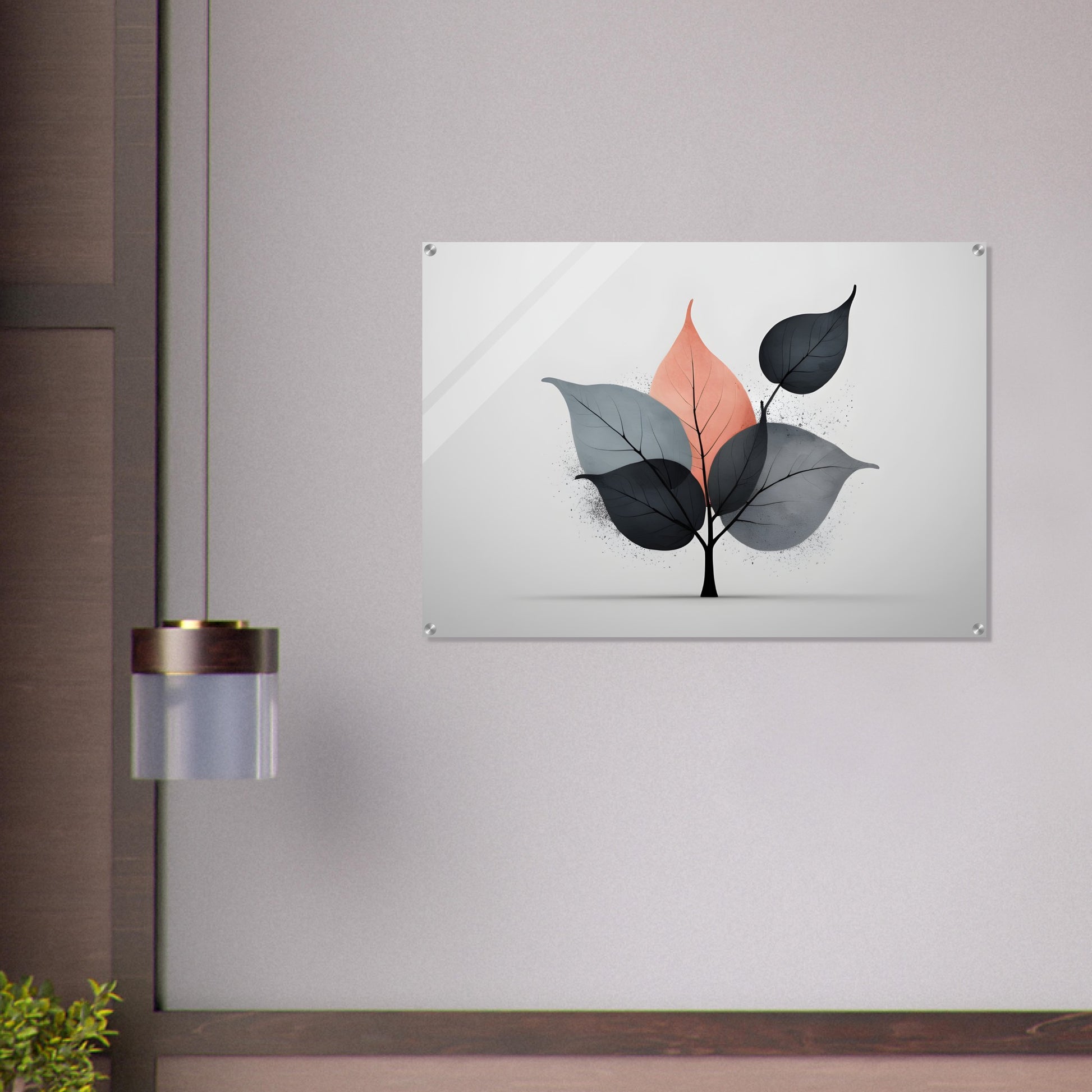 Minimalist Abstract Wall Art: Elegant Leaf Design for Modern Spaces