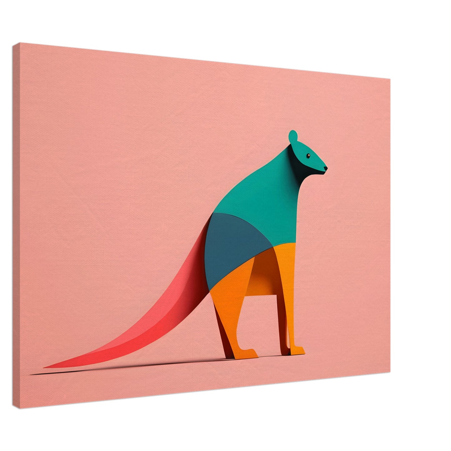 Kangaroo Spirit - Vibrant Minimalist Abstract Wall Art