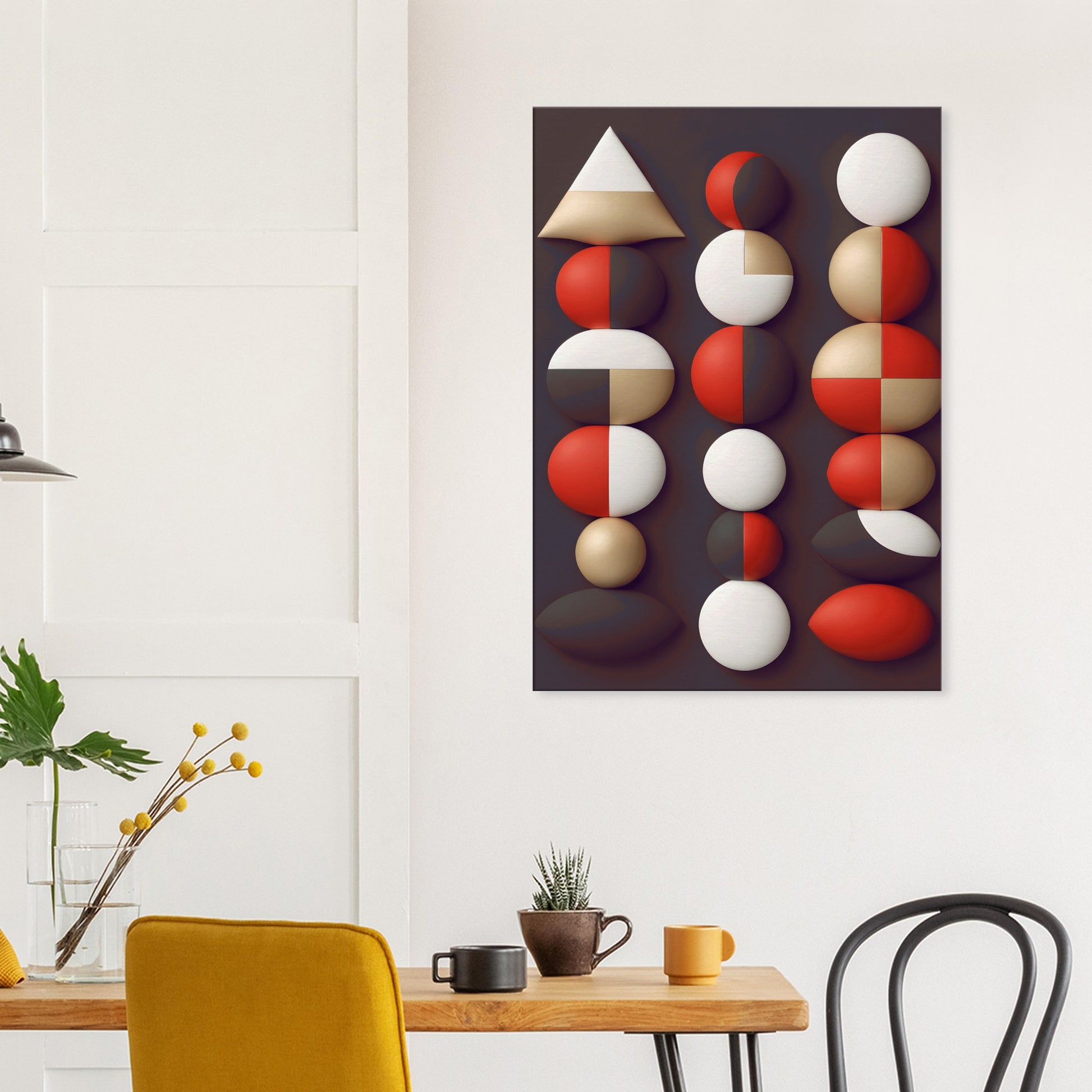 Geometric Harmony - Minimalist Abstract Christmas Art Canvas Print