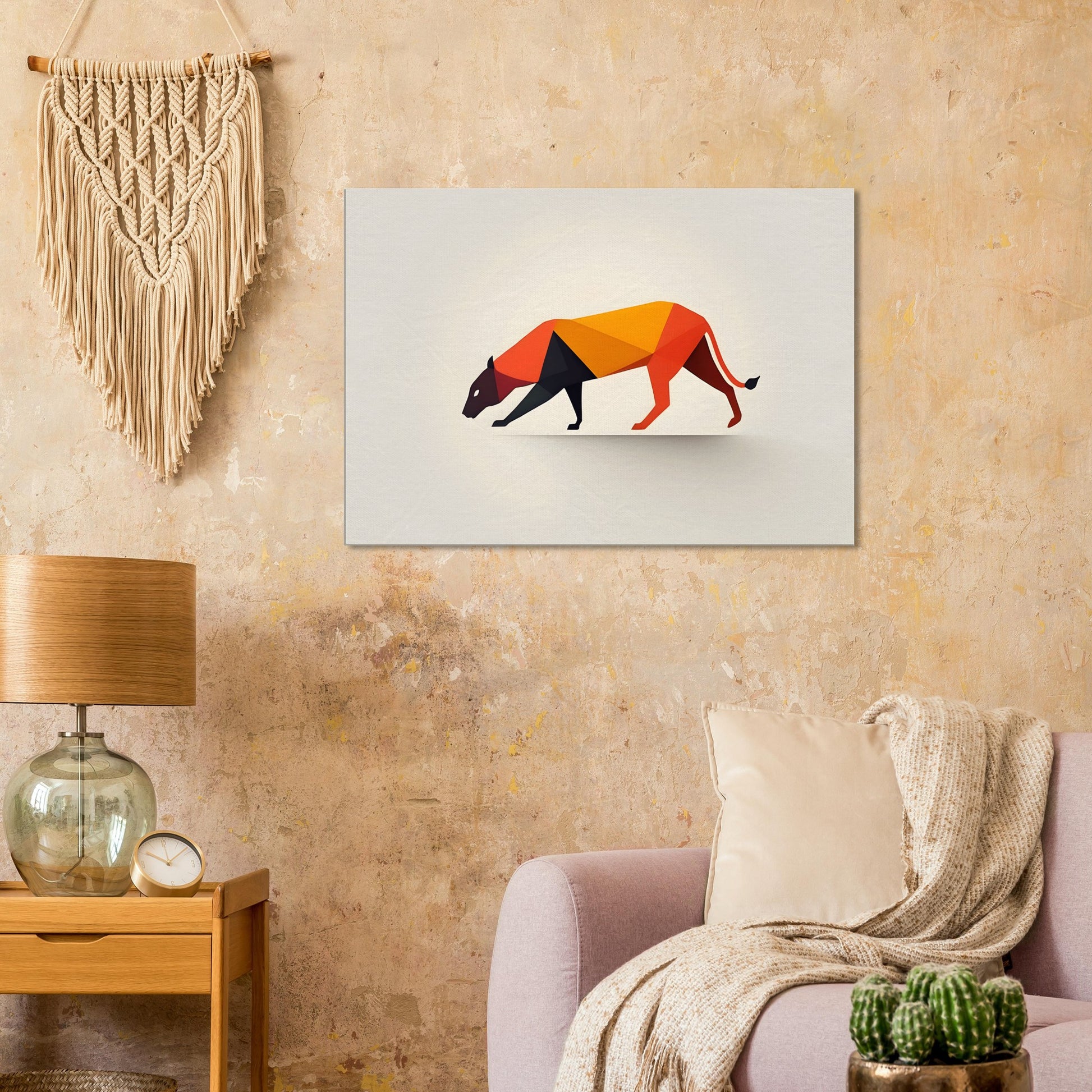 Geometric Elegance - Captivating Abstract Canine Art