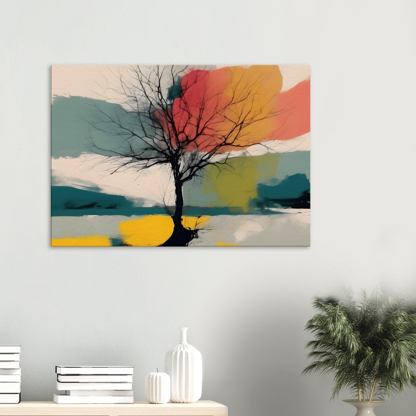 Ethereal Tree Canvas Print - Minimalist Abstract Wall Art