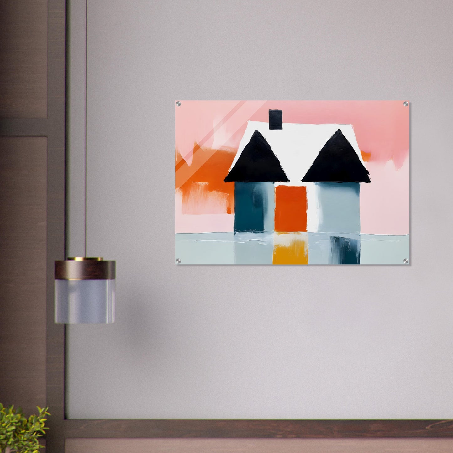 Enigmatic Haven: Abstract House Wall Art