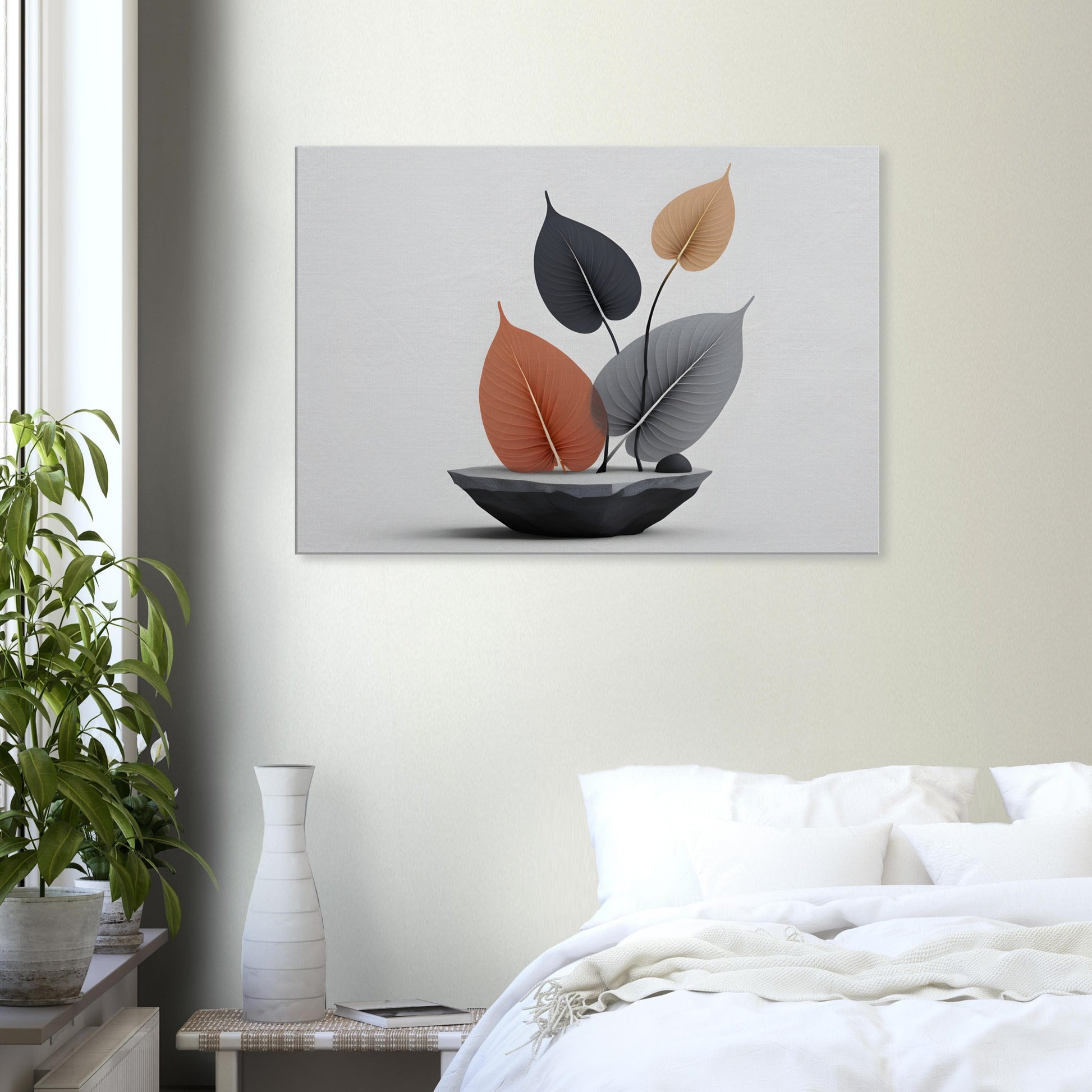 Minimalist Abstract Wall Art - Elegant Leaf Sculpture