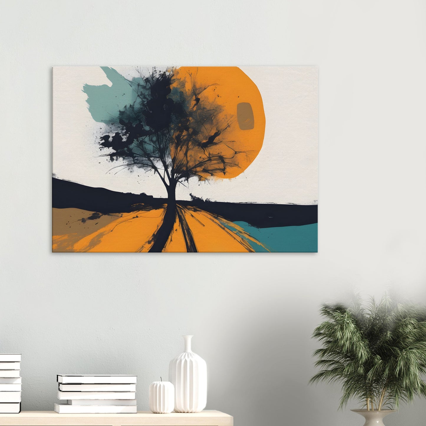 Serene Sunset - Minimalist Abstract Landscape Art Print