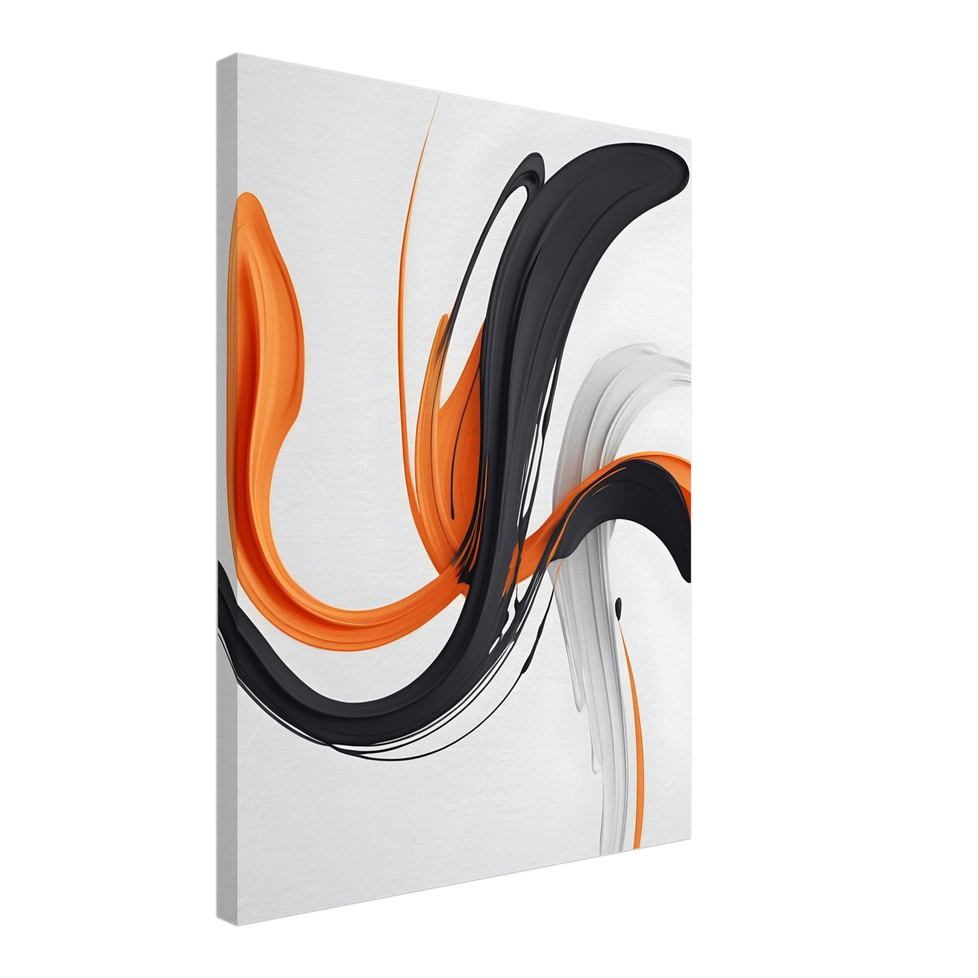 Minimalist Abstract Canvas Print in Black and Orange