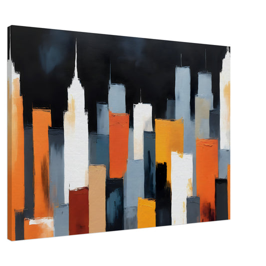 Serene Urban Silhouettes: Minimalist Skyline Canvas Art