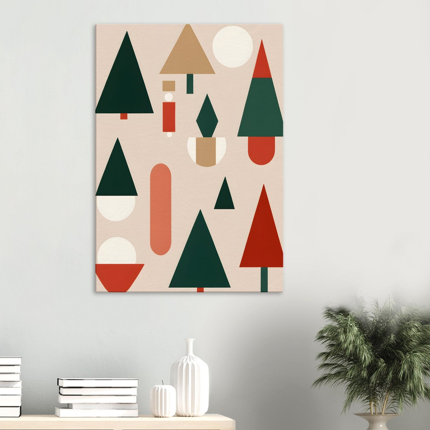 Whimsical Trees - Minimalist Abstract Christmas Art Print