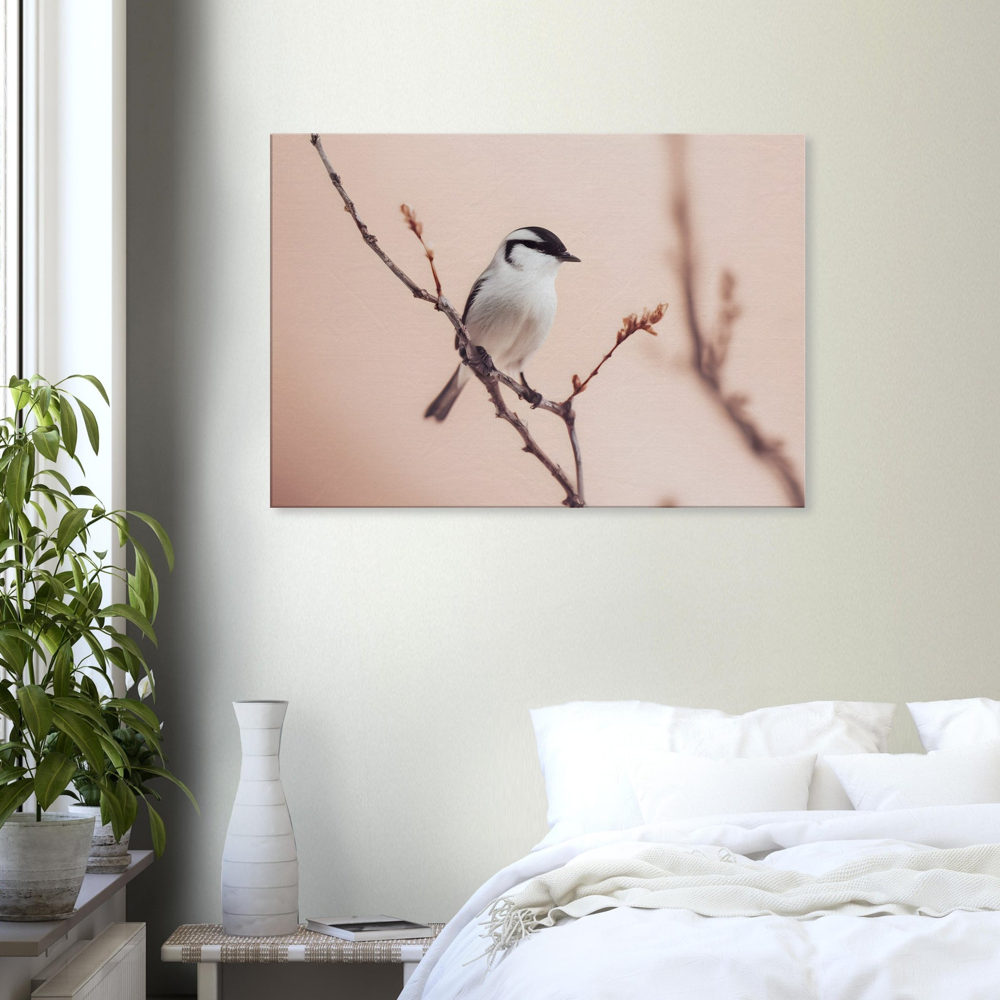 Whispers of Serenity: Captivating Bird Canvas Horizontal Artwork