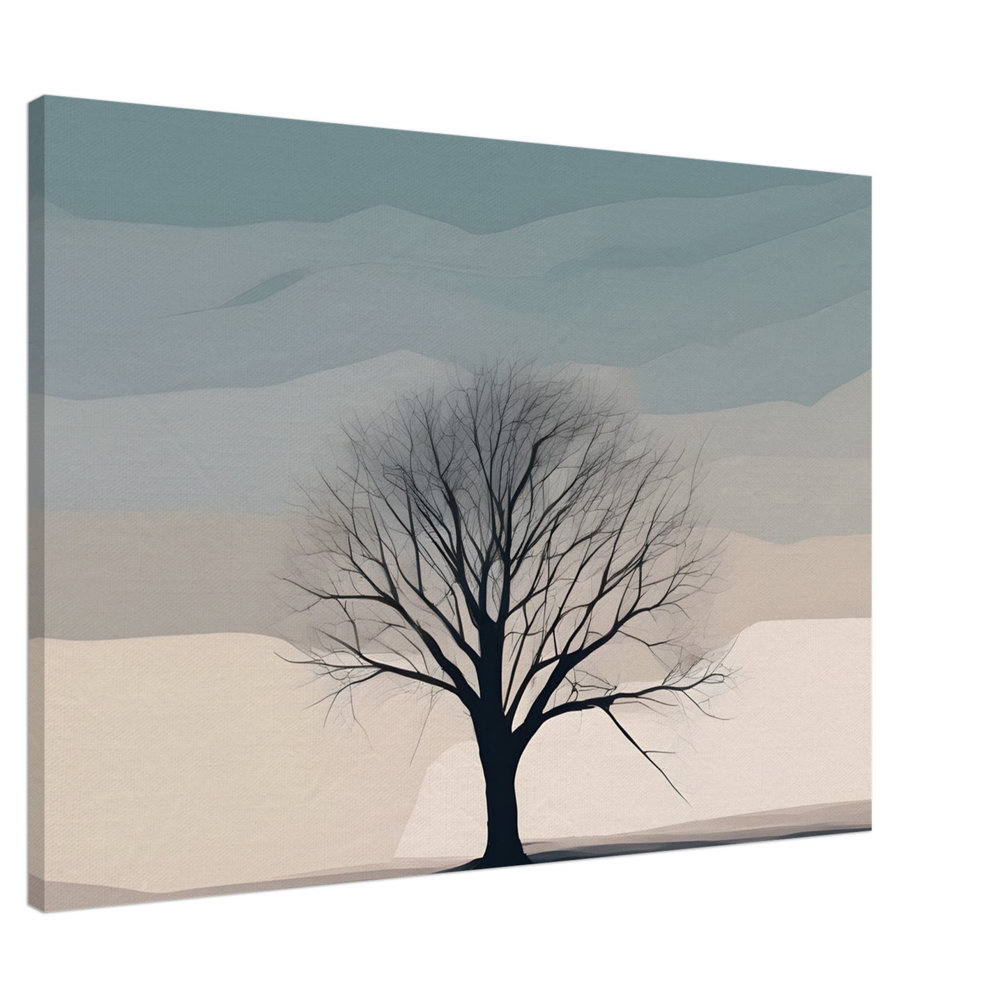 Solitude - Tranquil Tree Abstract Canvas Print