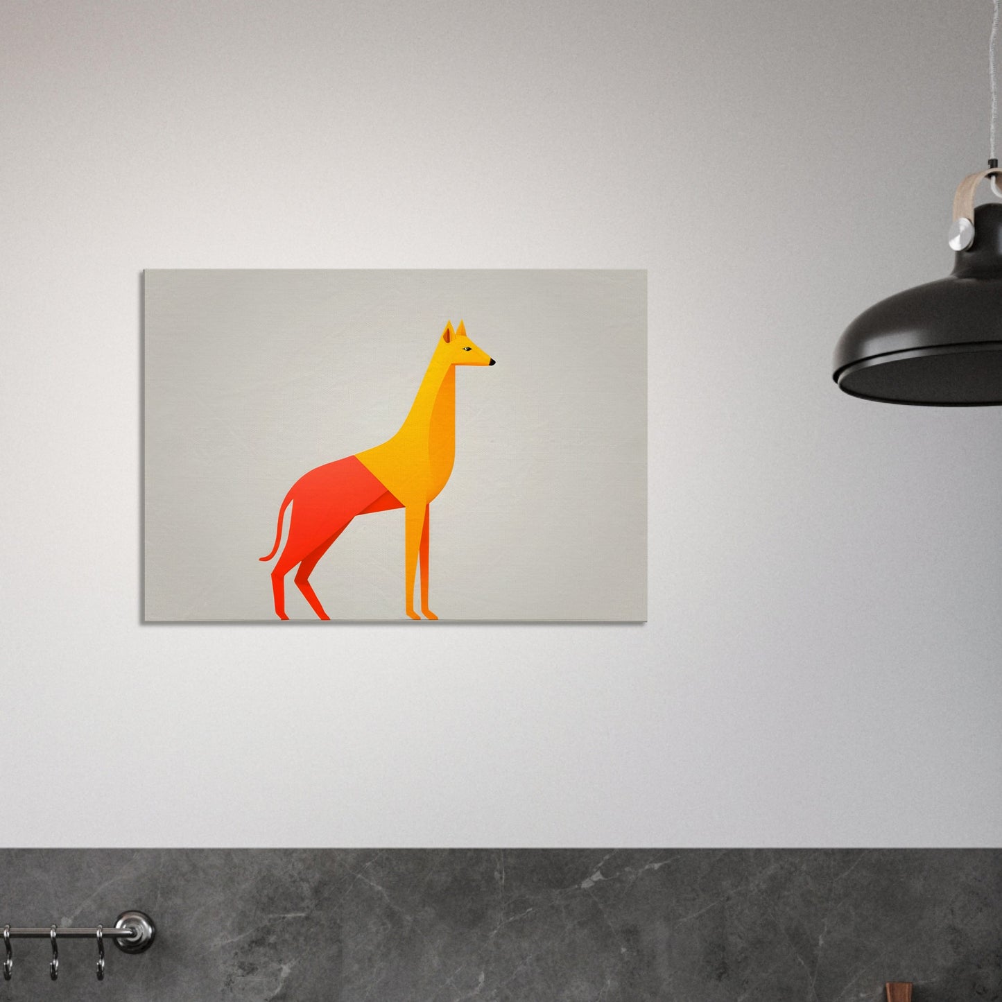 Whimsical Canine - Minimalist Abstract Art for Modern Spaces