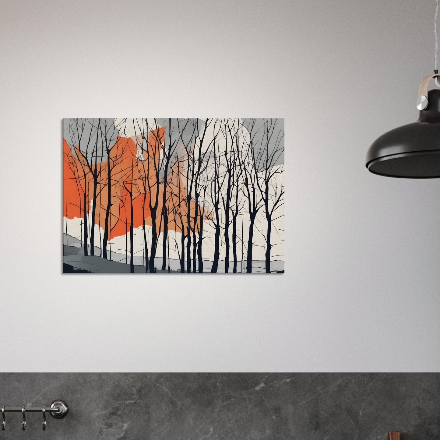 Serene Trees Canvas Print - Minimalist Abstract Wall Art