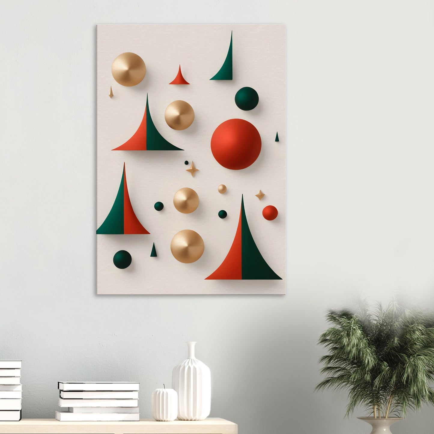 Festive Harmony - Minimalist Christmas Abstract Art for Modern Homes