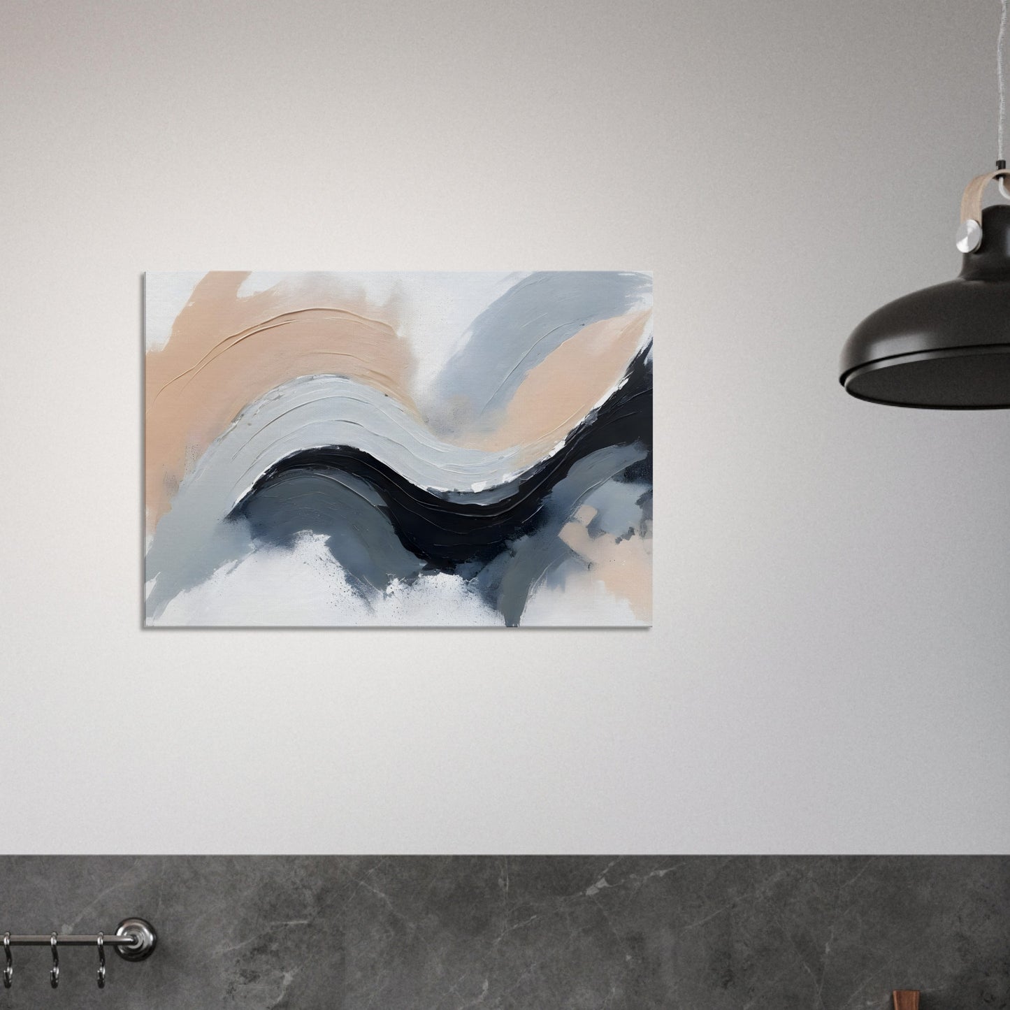 Serene Flowforms: Abstract Minimalist Canvas Art