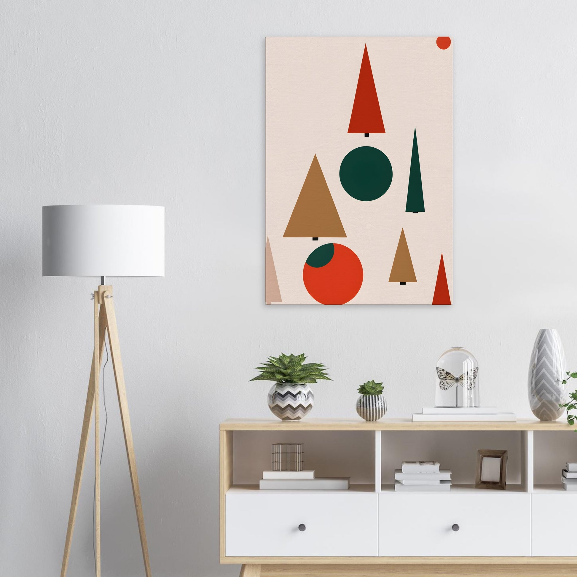 Decorative Christmas Trees - Minimalist Abstract Canvas Art