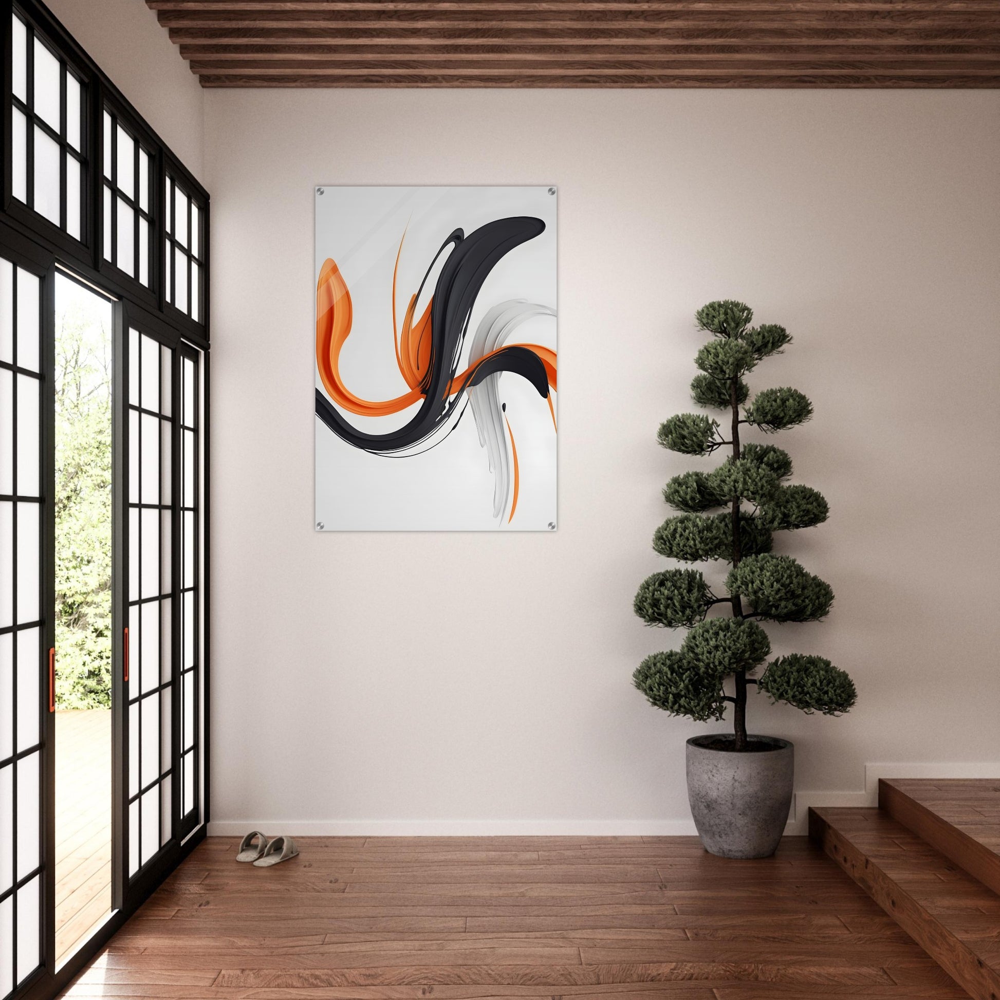 Dynamic Minimalist Abstract Acrylic Print for Modern Spaces