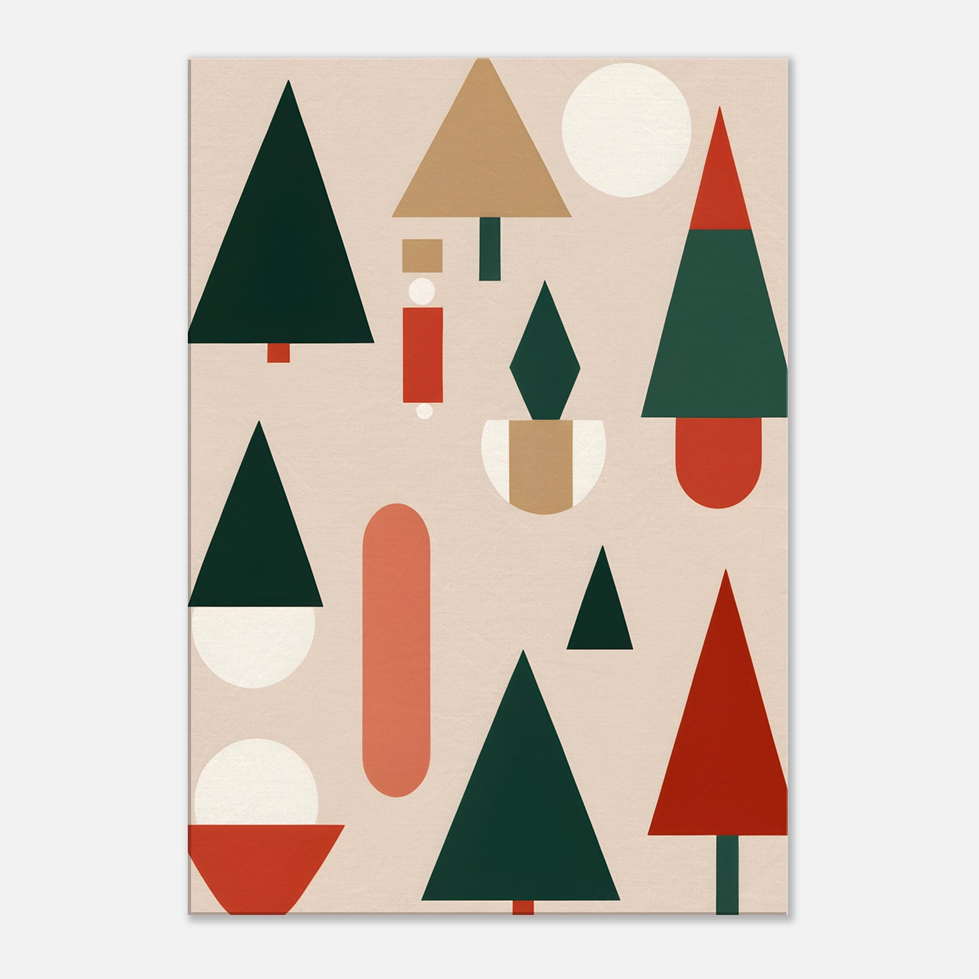 Whimsical Trees - Minimalist Abstract Christmas Art Print