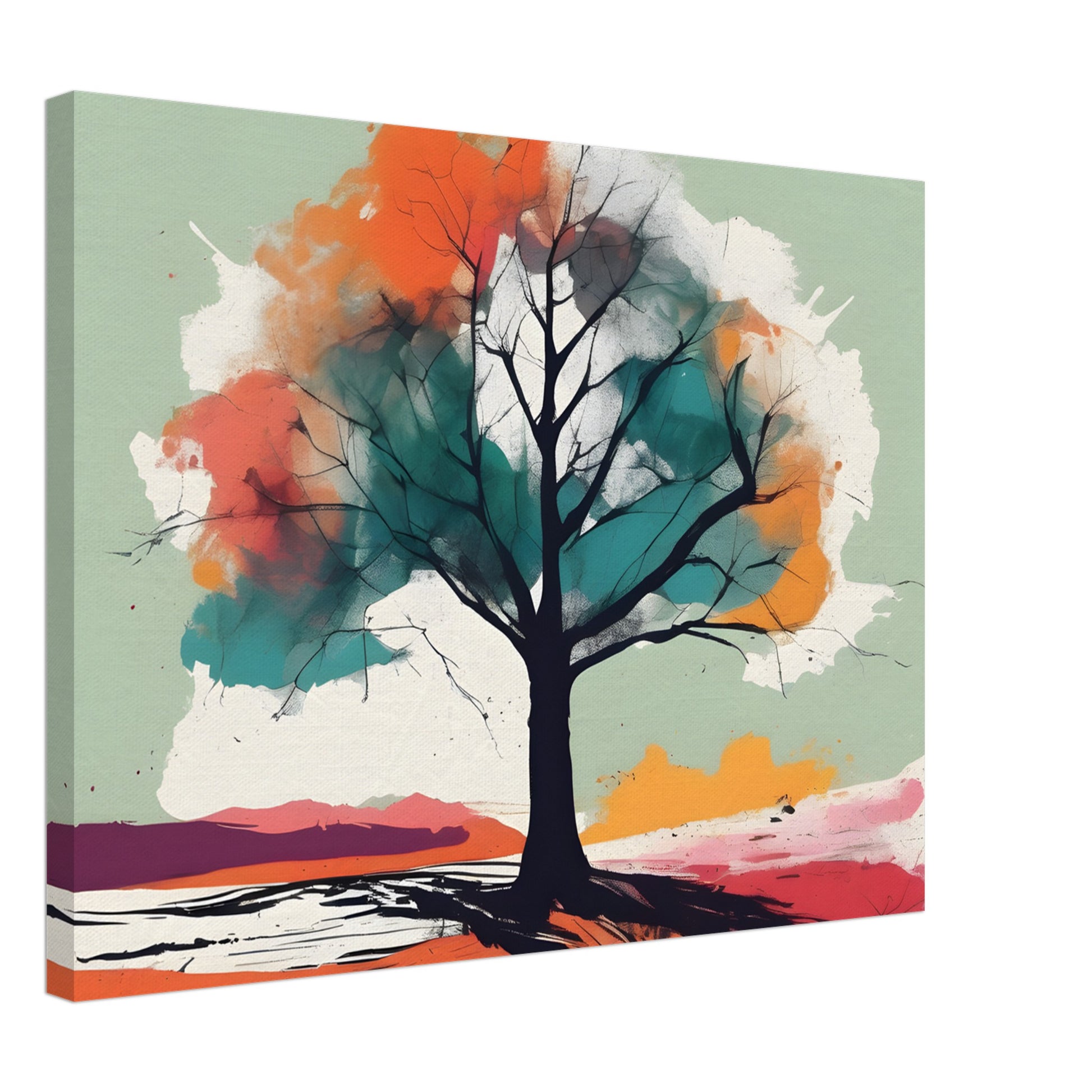 Vibrant Beauty - Minimalist Abstract Tree Art for Your Home