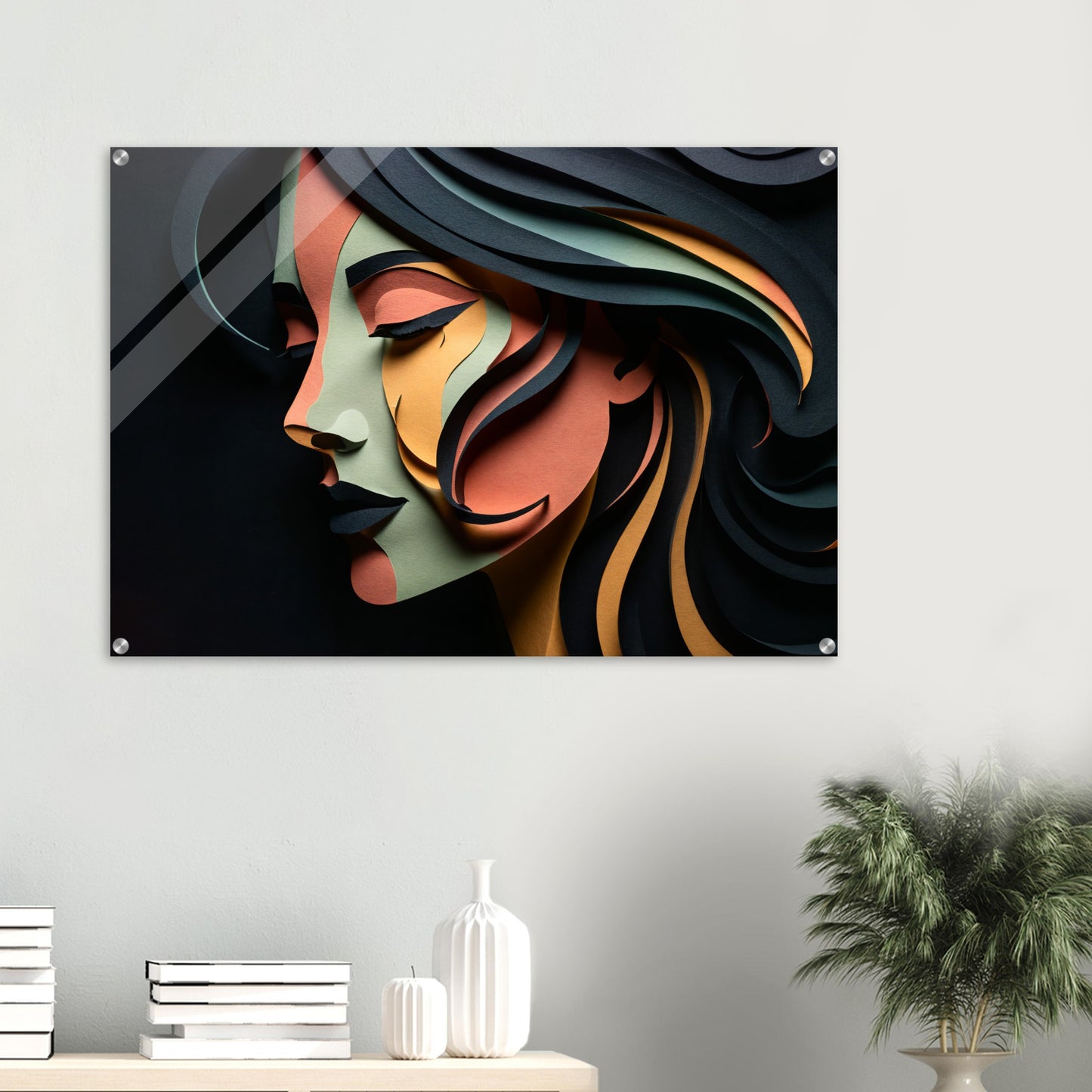 Acrylic print, plexiglass, wall art,Layers of Perception 5 - Paper Realms Collection