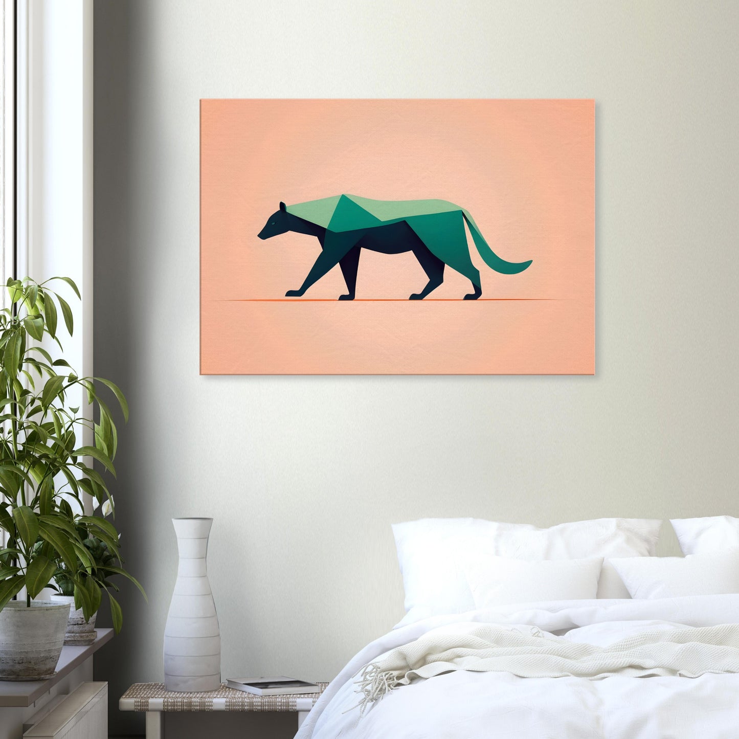 Bear Silhouette - Minimalist Abstract Canvas Art for Home